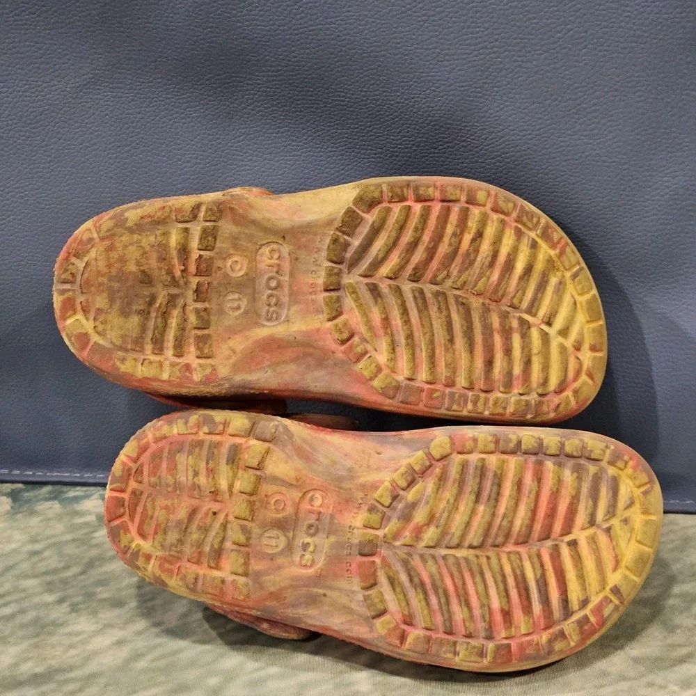 Crocs Girls‎ Toddler Size 11C Tie Dye Pink Clogs Slip On Shoes